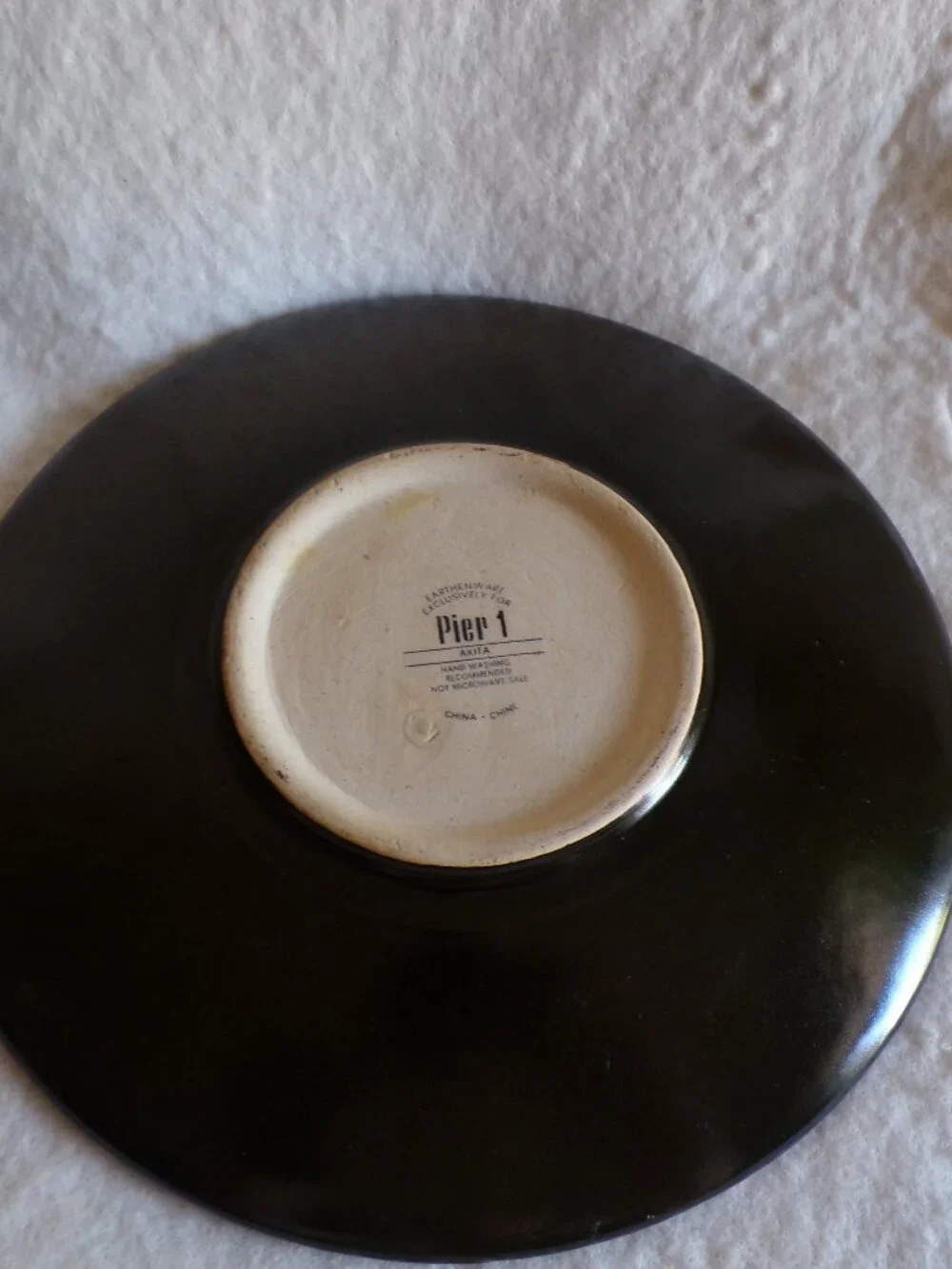 2 PIER 1 Plates / Dishes Earthenware Flower Top Design Beautiful